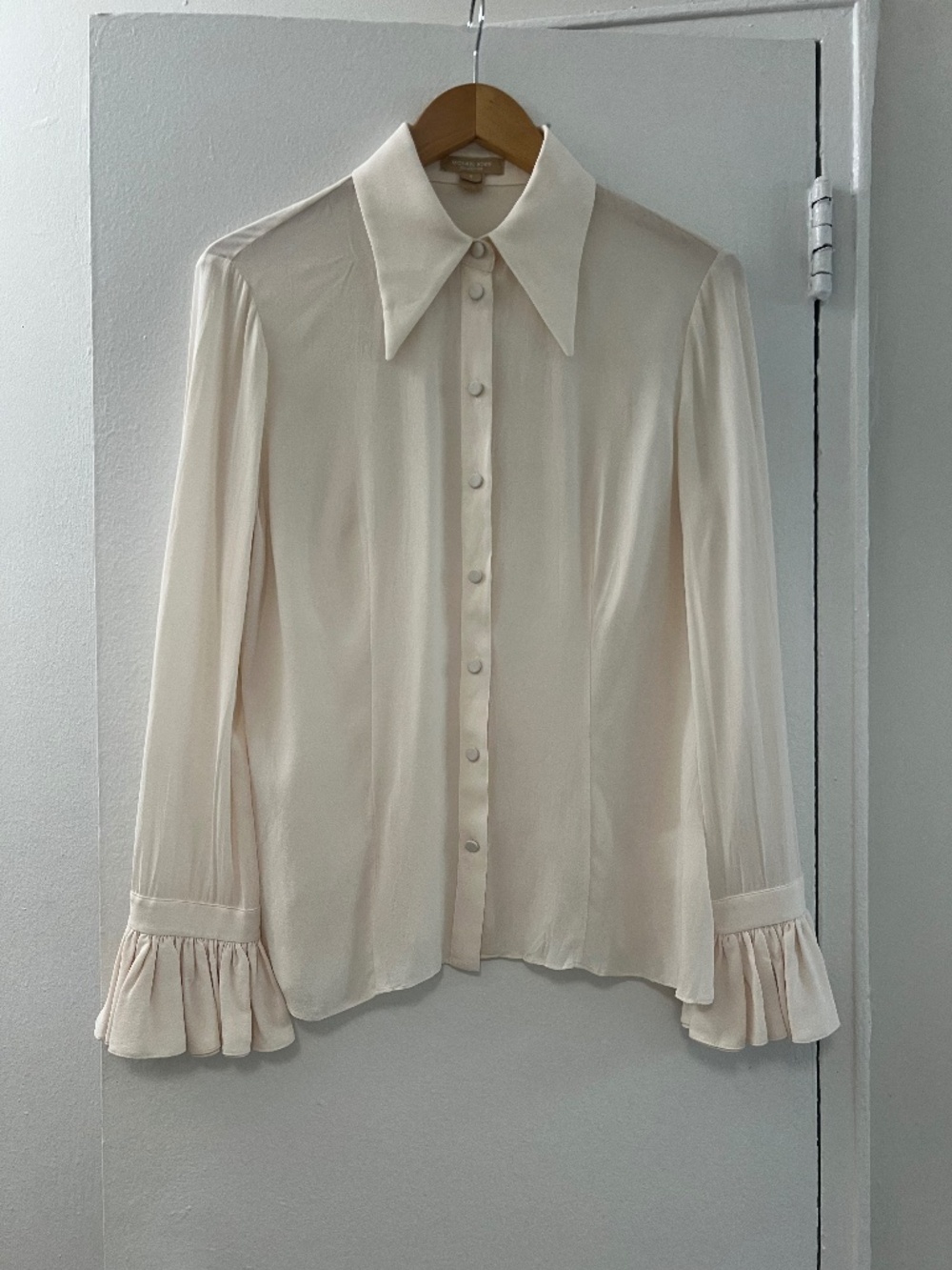 Michael Kors Collection Off-White Long-Sleeved Blouse